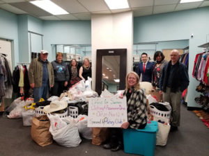 Members of the Rotary Club of Westborough with donations they collected for Dress for Success. Photo/submitted