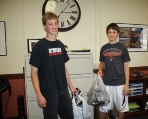 Westborough brothers collect sports shoes for needy neighbors