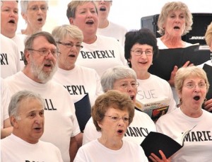 Under the direction of Deb Lukey, members of the Westborough Community Chorus entertain with musical selections from Walt Disney films. 