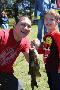 Braedyn Walsh of Northborough caught a fish on his first cast at the 2019 Fishing Challenge!