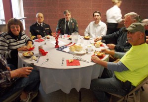Local veterans prepare to enjoy lunch at the Westborough Senior Center.