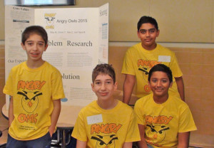 (l to r) “Angry Owls” team members Nilay McLaren, Stav Zeliger, Sriram Tolety (standing) and Tejas Maraliga (sitting). (Photo/submitted)