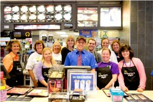 With a little help from the McDonalds staff, teachers and faculty of the Hastings School took care of the customers. 