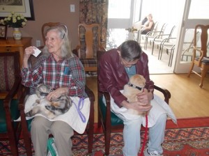 The cats, Bob said, will sit on residents laps for as long as the residents like.  Photo/Bonnie Adams 